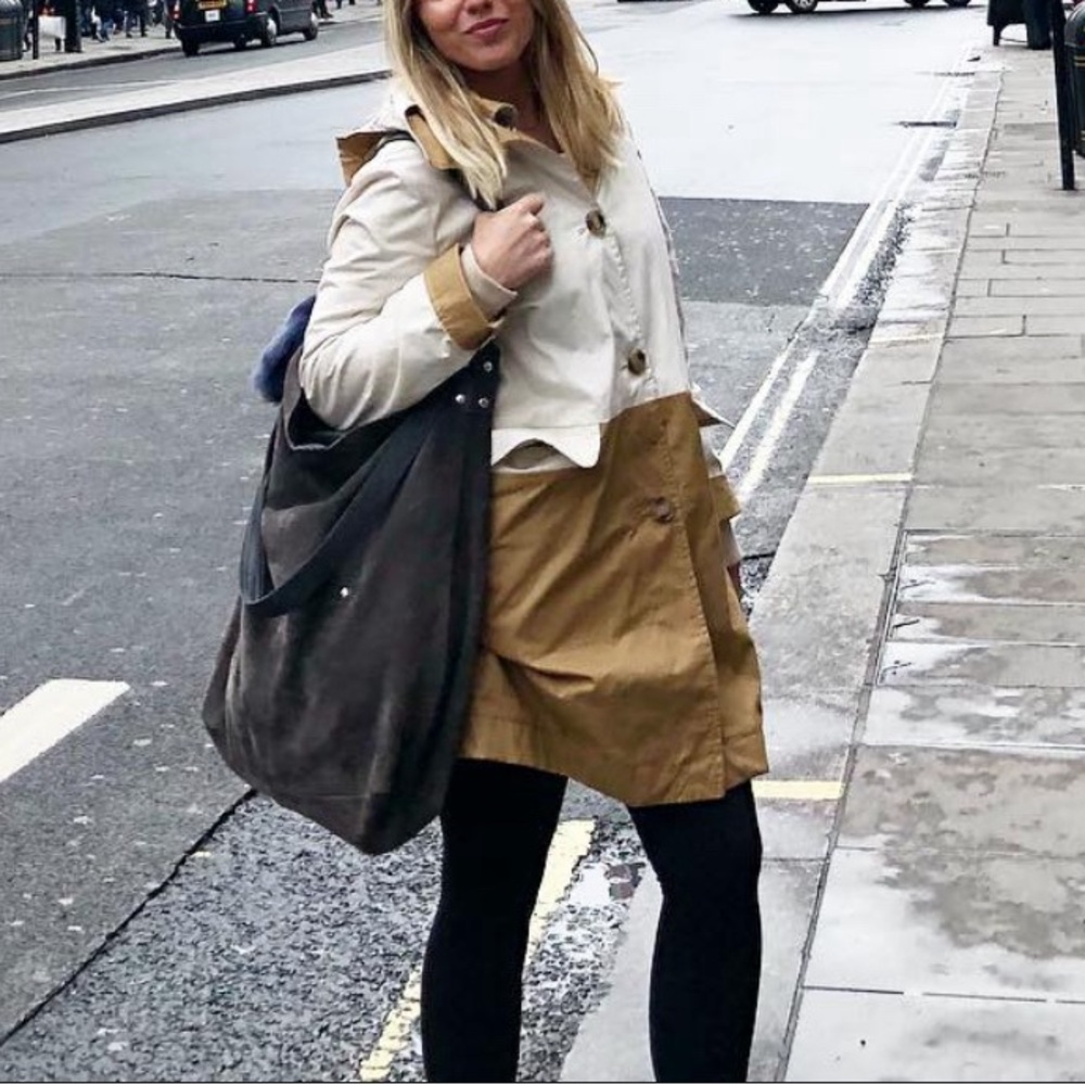 Coach Cotton Two Tone Trench Coat